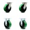 Service Caster 6 Inch Kingpinless Green Poly on Steel Wheel Swivel Caster Swivel 2 Rigid, 2PK SCC-KP30S620-PUR-GB-2-R-2 - alternate 1